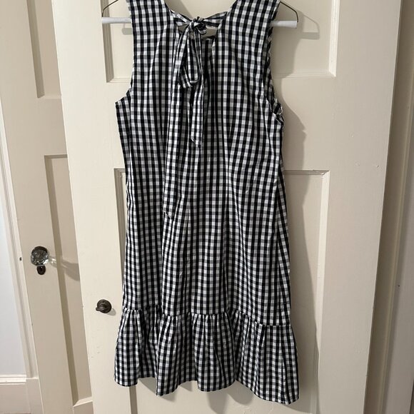 J. Crew black and white gingham drop waist ruffle dress - size S - Picture 2 of 3